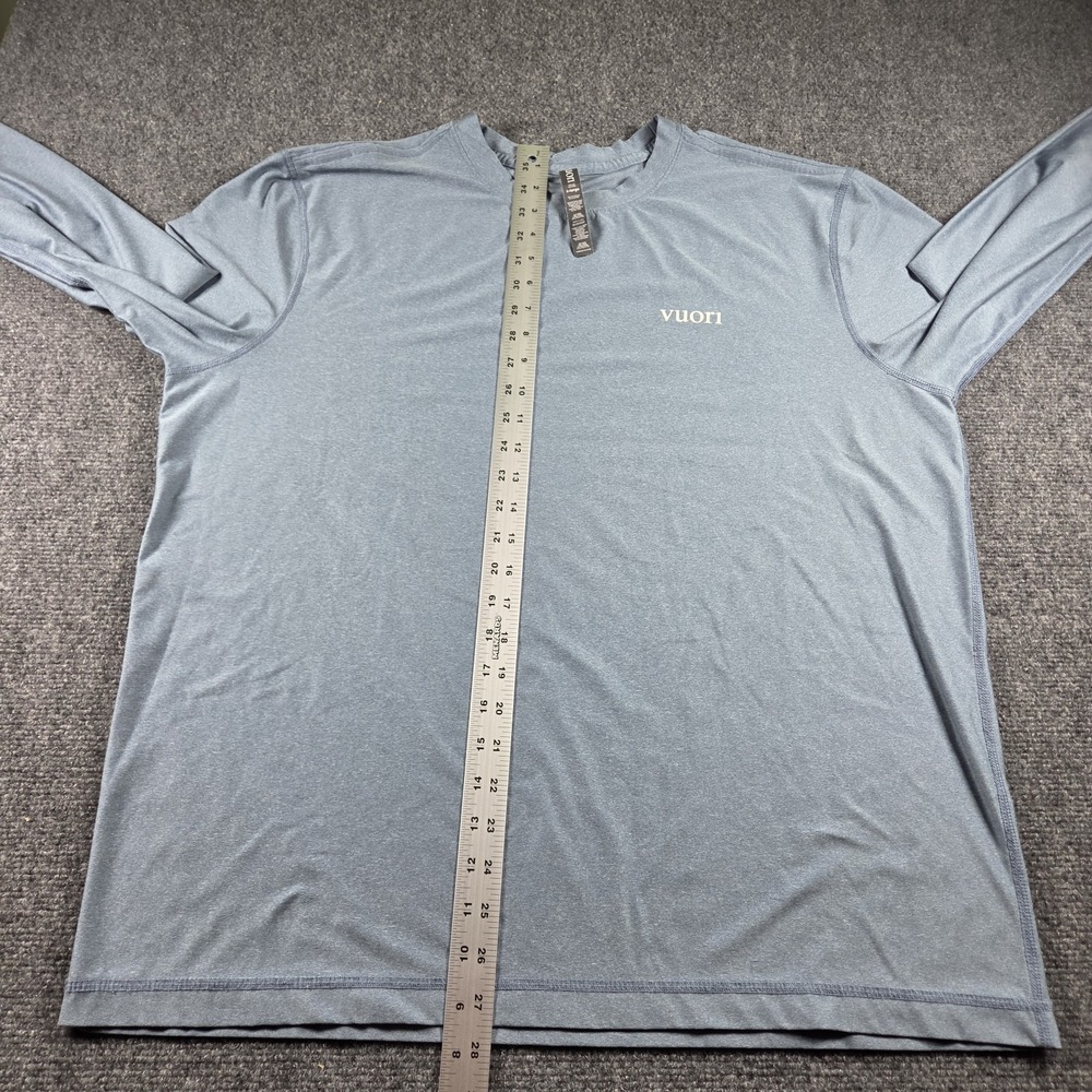Vuori Mens XL Uluwatu Performance Tee Blue Heather V190 Training Shirt LS - Picture 5 of 6